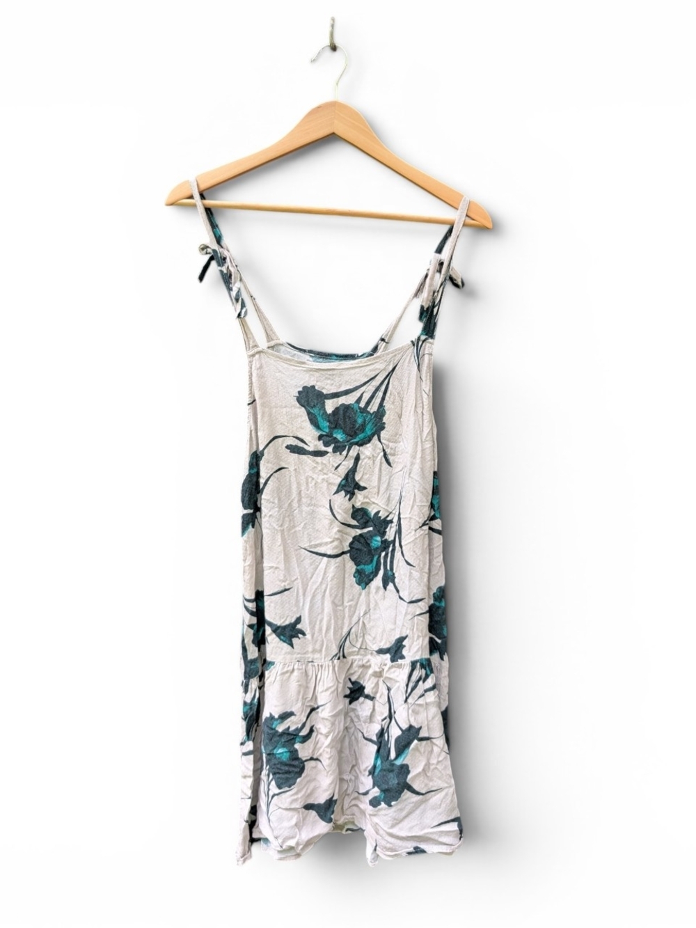 Rusty Cream Top with Teal Botanical Accents